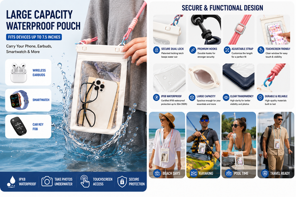 IPX8 Large-Capacity Waterproof Crossbody Pouch