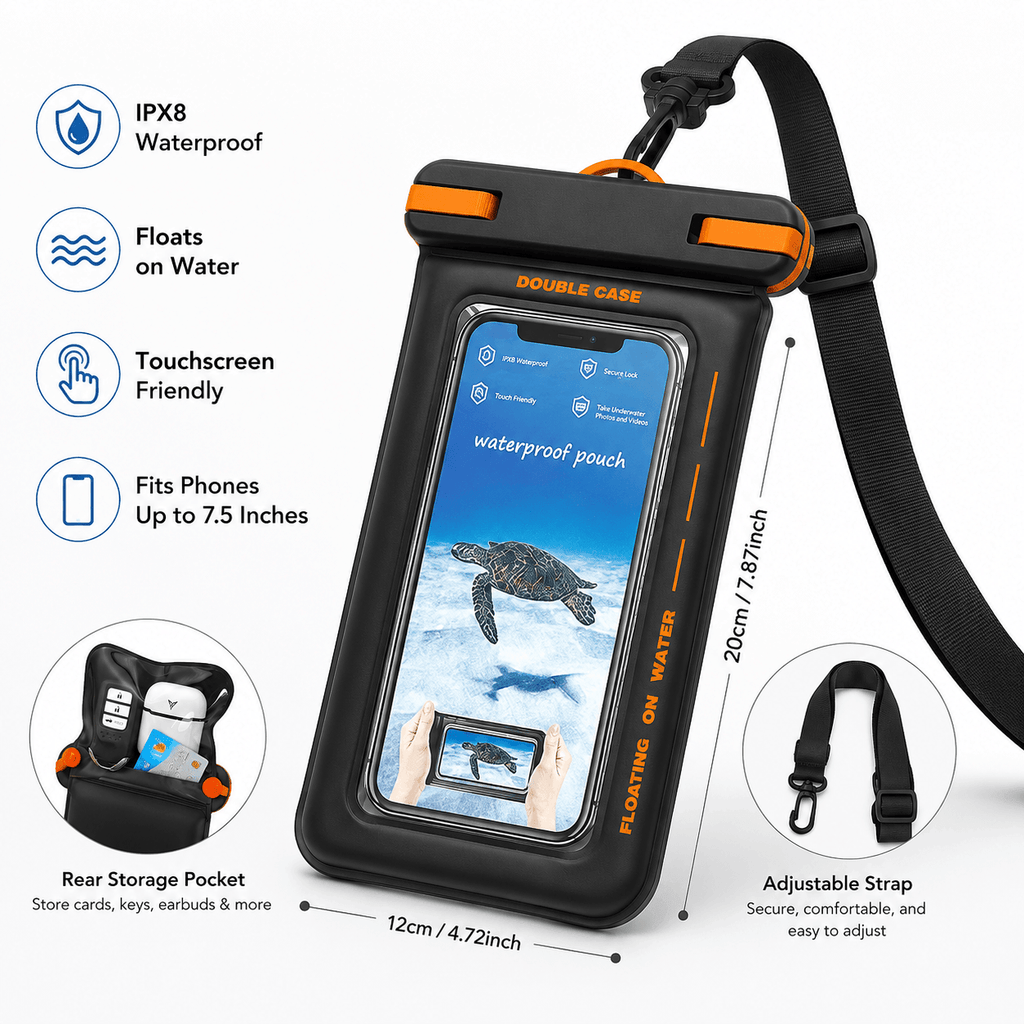 20L Waterproof Adventure Bundle – Dry Bag + Free Touchscreen Phone Pouch