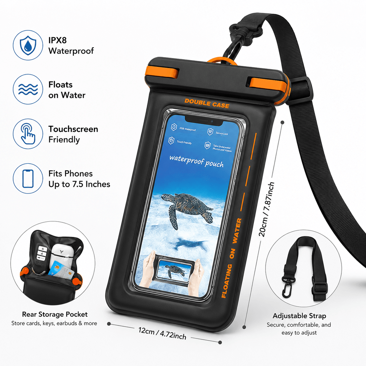 20L Waterproof Adventure Bundle – Dry Bag + Free Touchscreen Phone Pouch