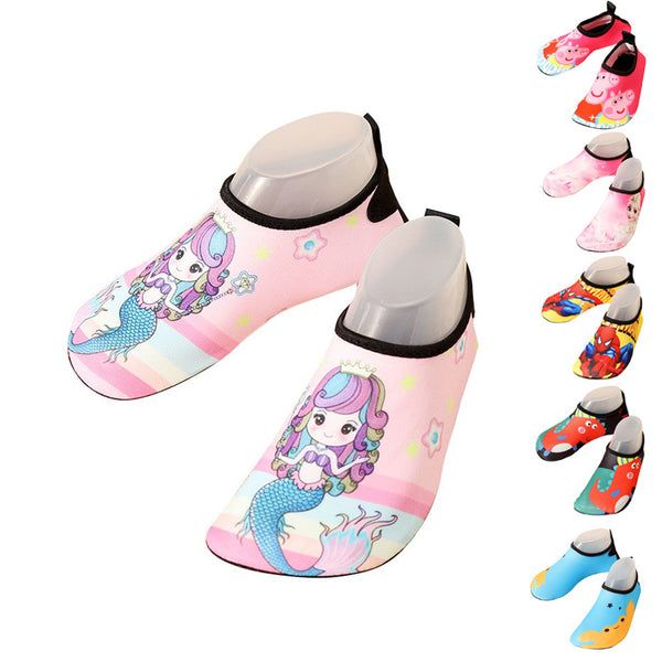 Kids Beach Shoes for Cross-Border Kids, Non-Slip Soft Sole, Printed, Outdoor Water-Friendly & Indoor Sports—Socks Sneakers for Treadmill/Floor Exercises