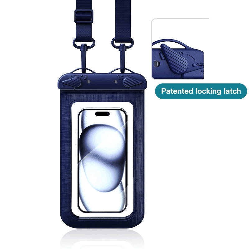 Waterproof phone case — patented locking latch detail