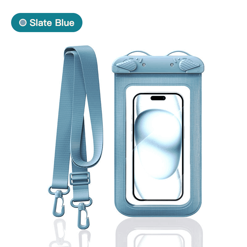 Waterproof phone case with lanyard — Slate Blue